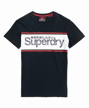 Superdry Retro Sport Férfi Pólók Sötétkék | QSBPM2760